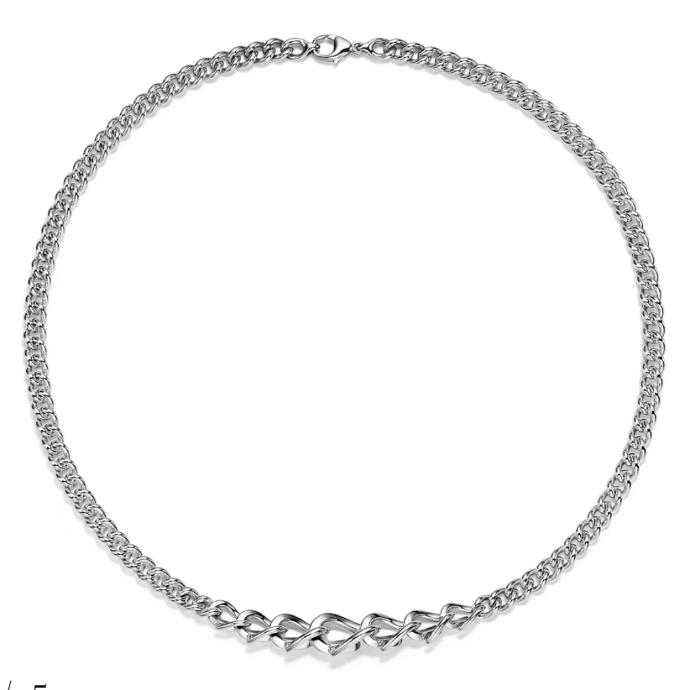 Tiffany & Co. Forge Graduated Link Chain Necklace Sterling Silver - Picture 2 of 7